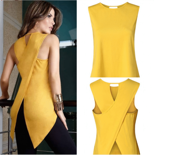 Women’s Sleeveless Cross Back Top - Image 2