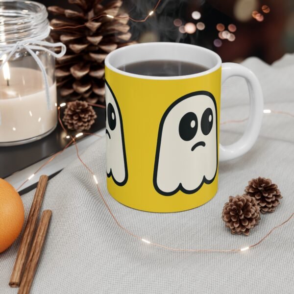 Cute Ghost Mug - Funny Yellow Coffee Cup - Image 4