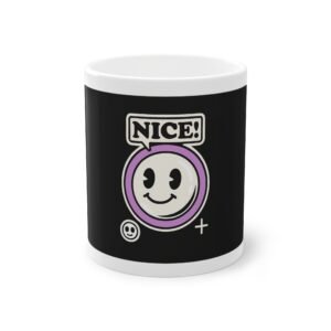 Black Mug with Purple Smile Face – NICE!