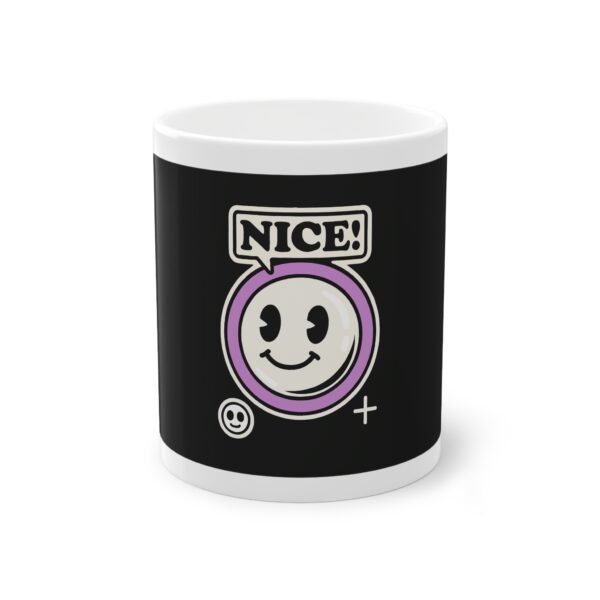 Black Mug with Purple Smile Face – NICE!
