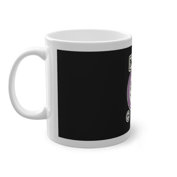 Black Mug with Purple Smile Face – NICE! - Image 3
