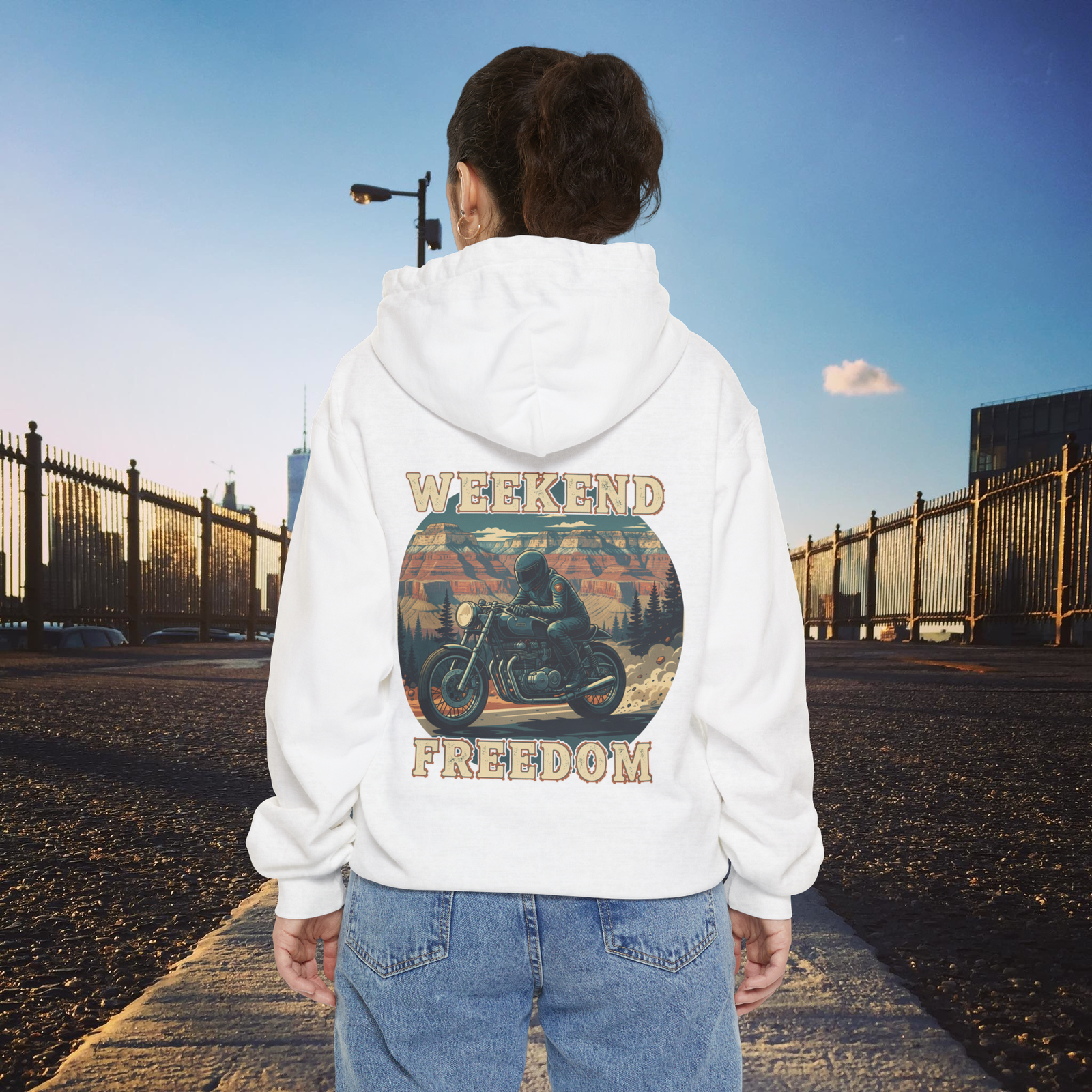 Weekend Freedom Motorcycle Hoodie – Retro Biker Sweatshirt - Image 2