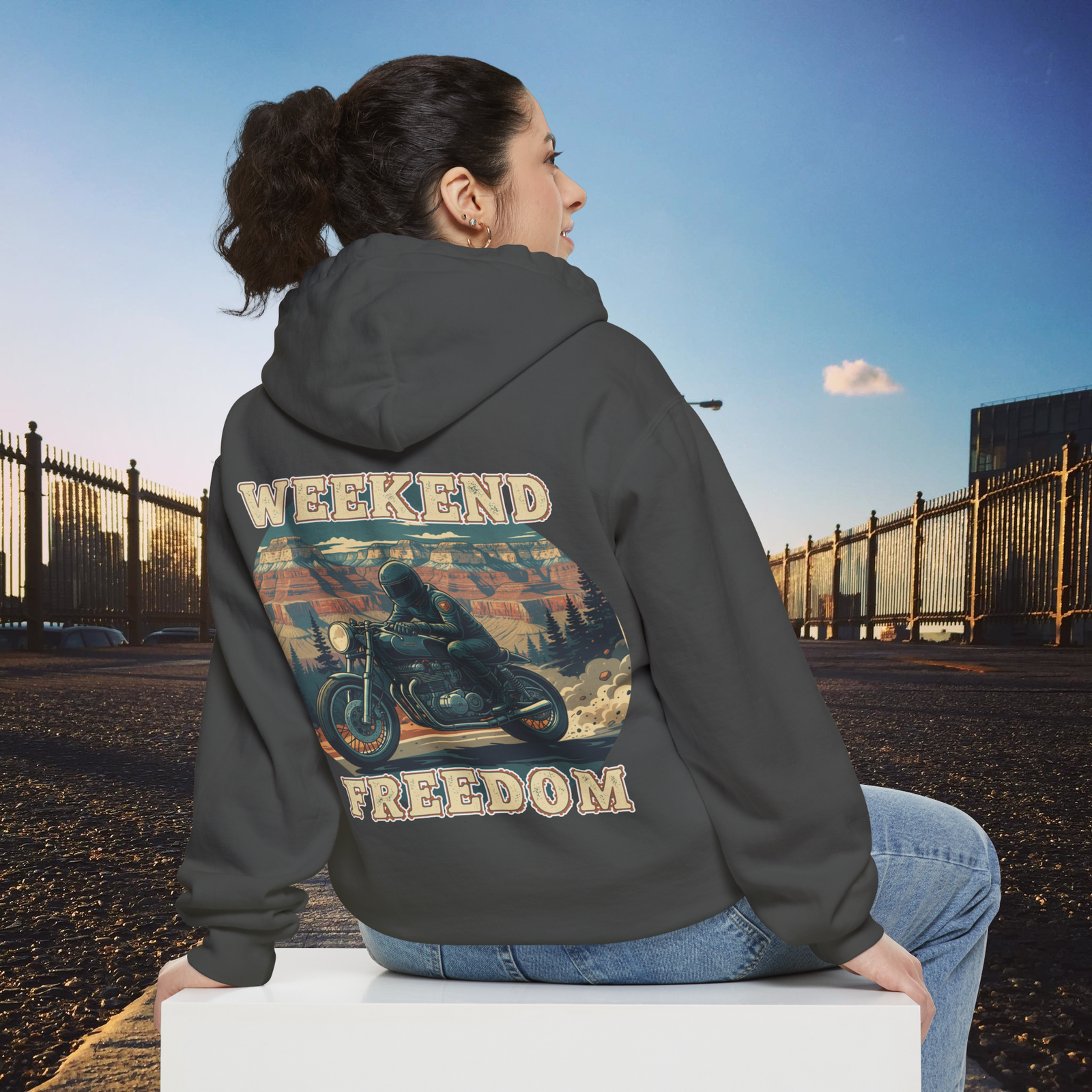 Weekend Freedom Motorcycle Hoodie – Retro Biker Sweatshirt - Image 9