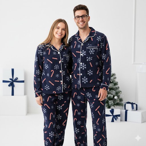 Navy Blue Christmas Snowflake Candy Cane - Image 2