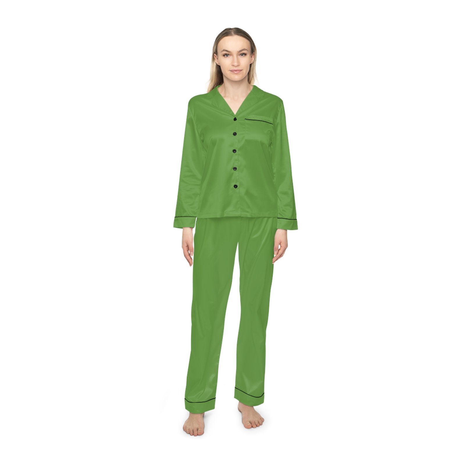 Women’s Satin Pajama Set – Long Sleeve Sleepwear - Image 5