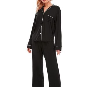 4f6f1ebfcb4ff0d26e9716608c15c549 Women’s Satin Pajama Set – Long Sleeve Sleepwear