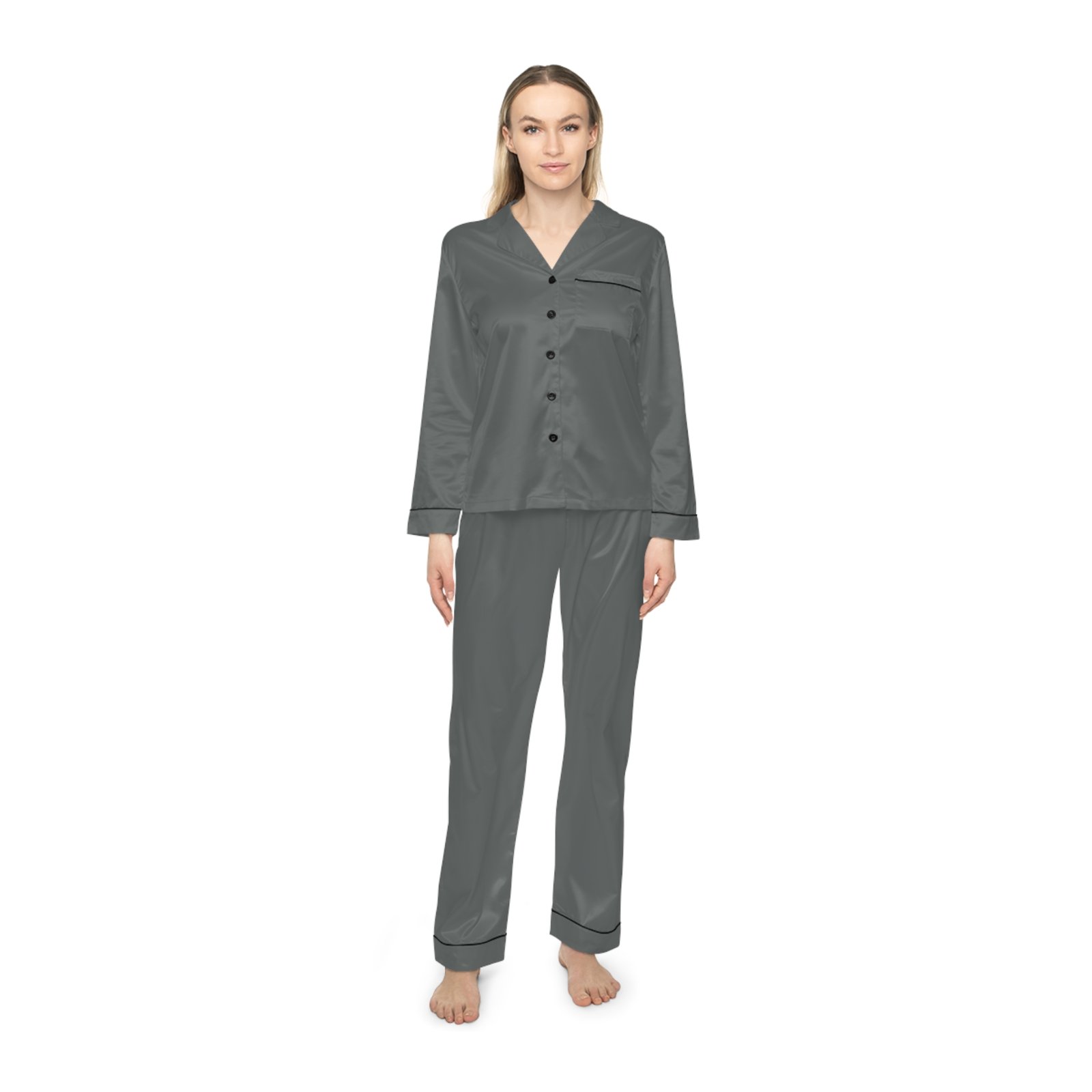 Women’s Satin Pajama Set – Long Sleeve Sleepwear - Image 4