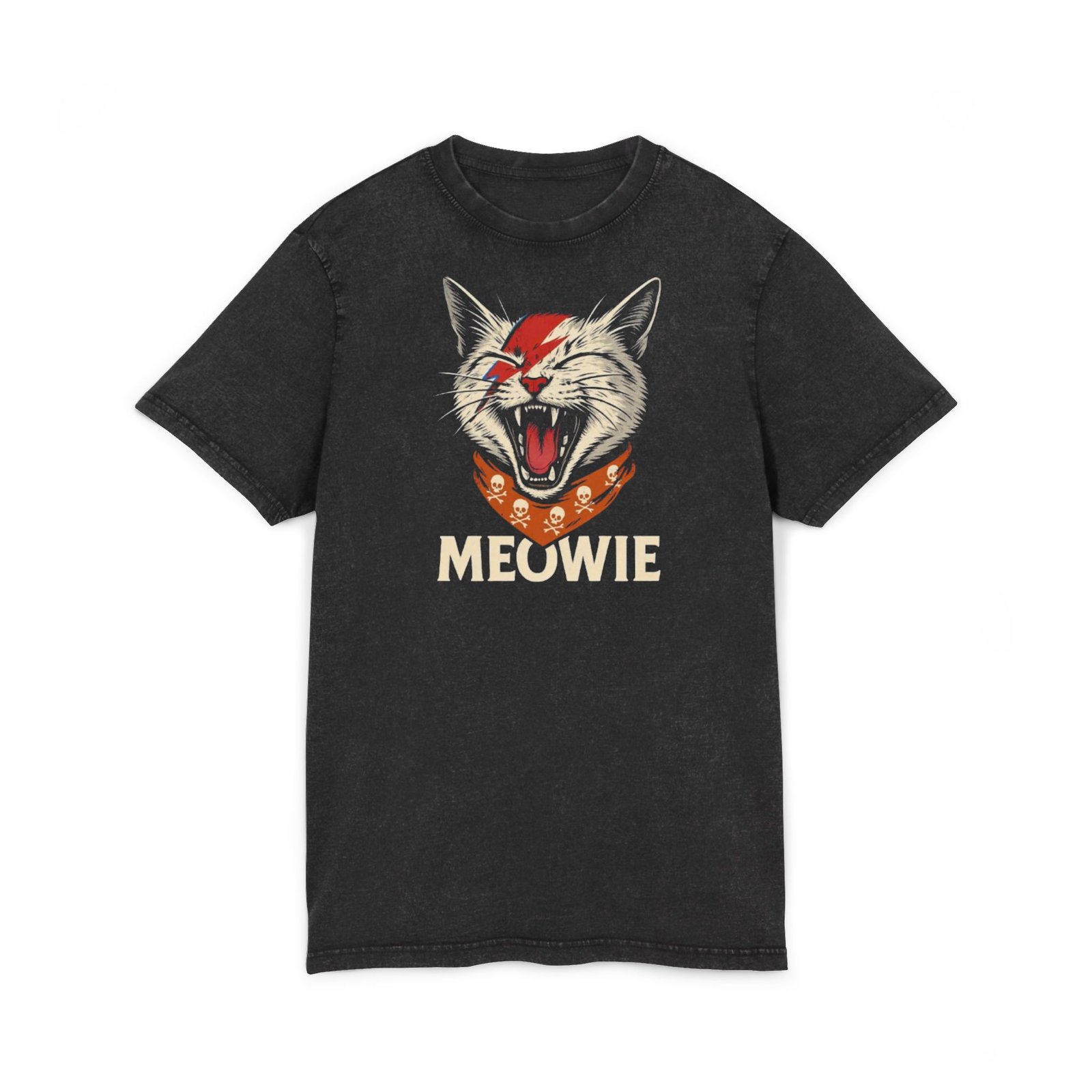 Lightning Cat Washed T-Shirt β Grunge Rock Style