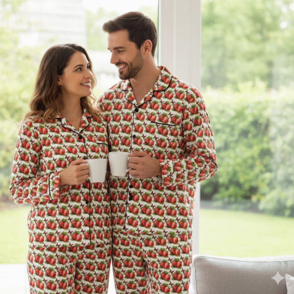 Cute Strawberry Long Sleeve Pajama Set - Image 3
