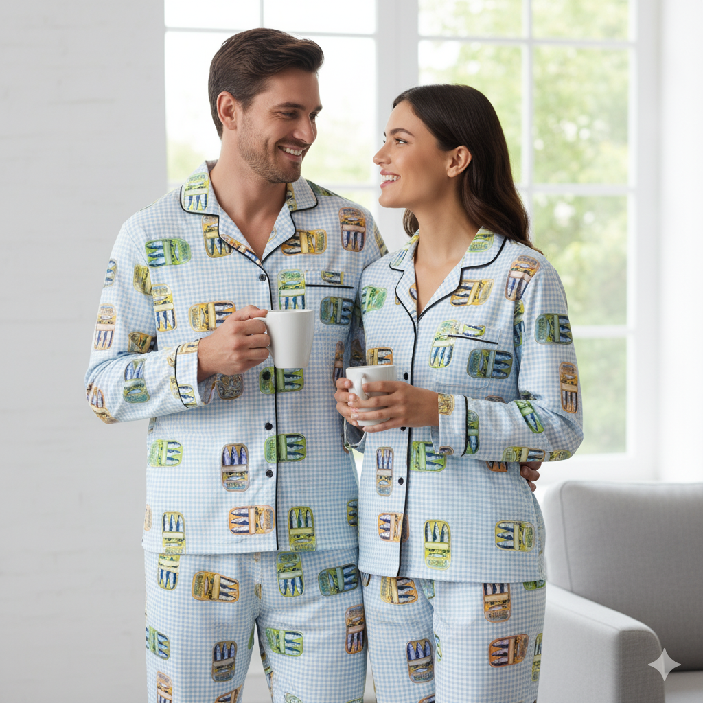 Sardine Print Pajamas Set | Novelty Sleepwear - Image 2
