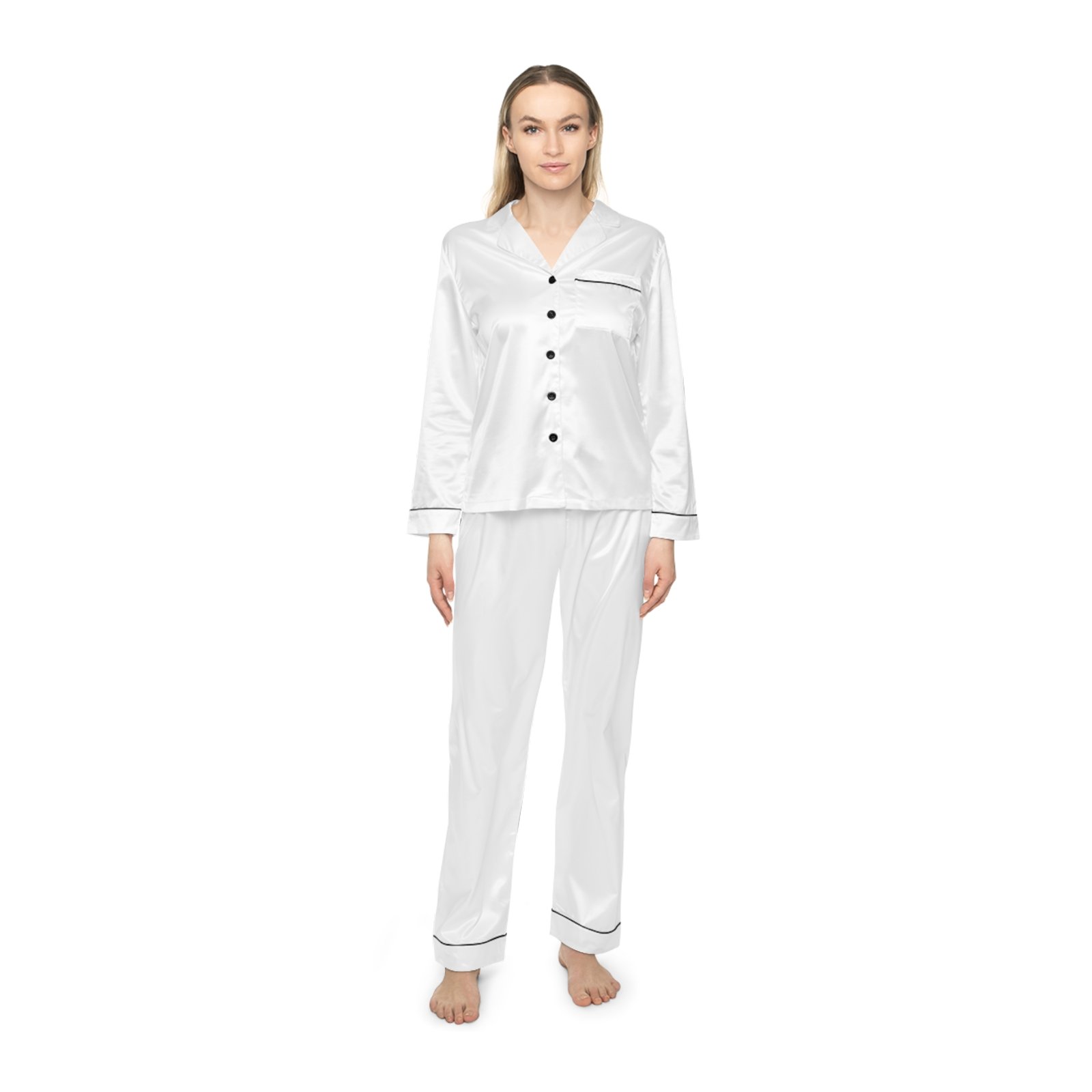 Women’s Satin Pajama Set – Long Sleeve Sleepwear - Image 7