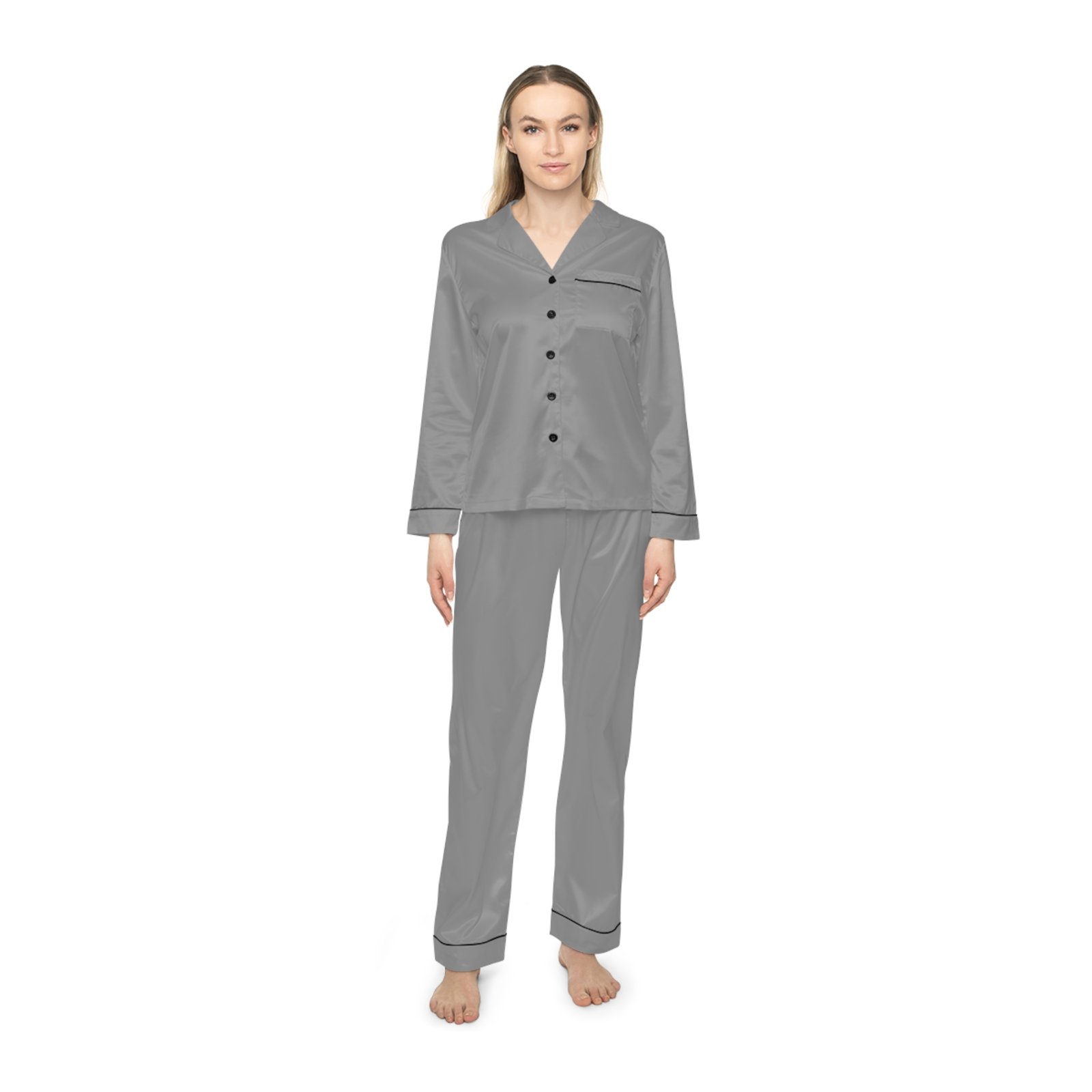 Women’s Satin Pajama Set – Long Sleeve Sleepwear - Image 13