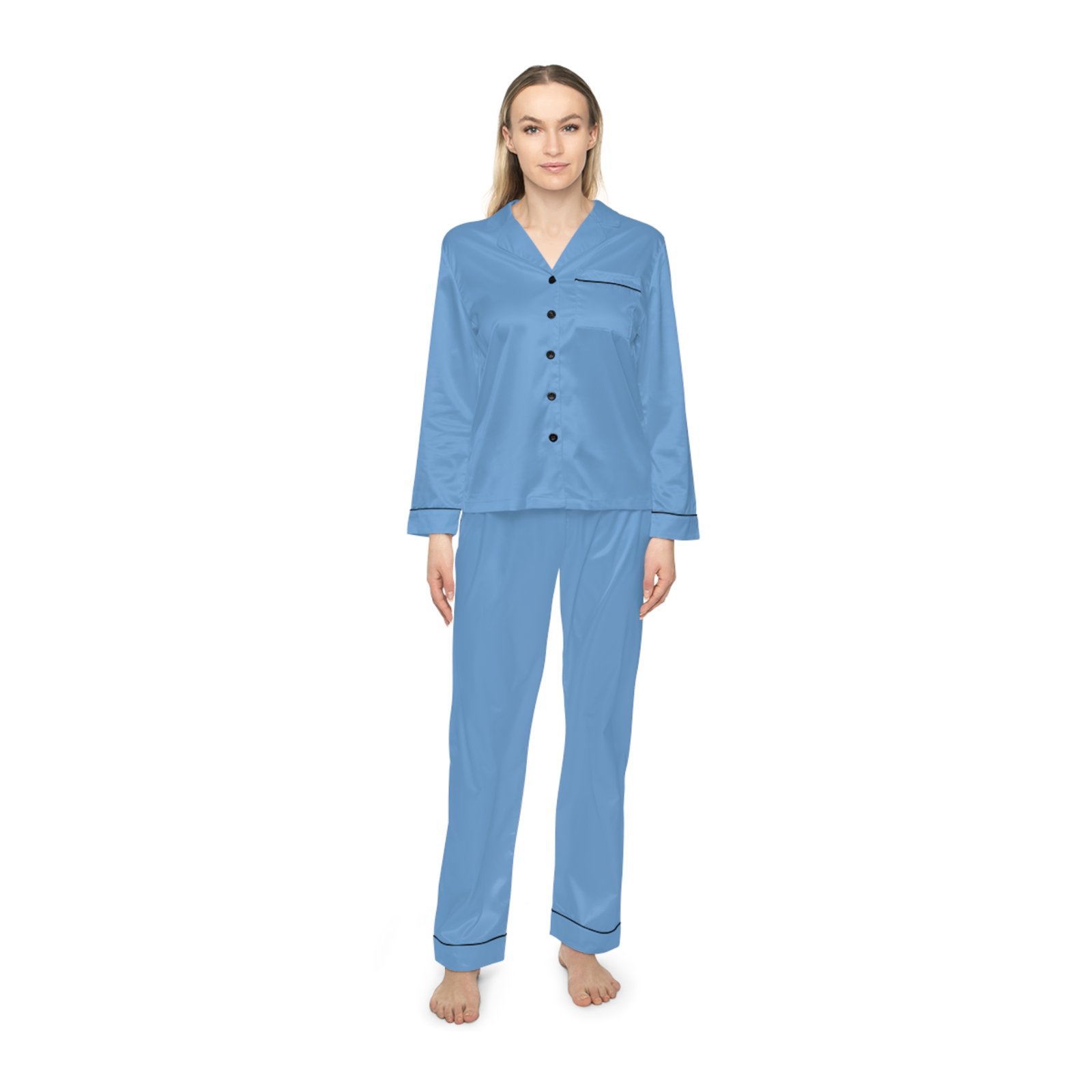 Women’s Satin Pajama Set – Long Sleeve Sleepwear - Image 12
