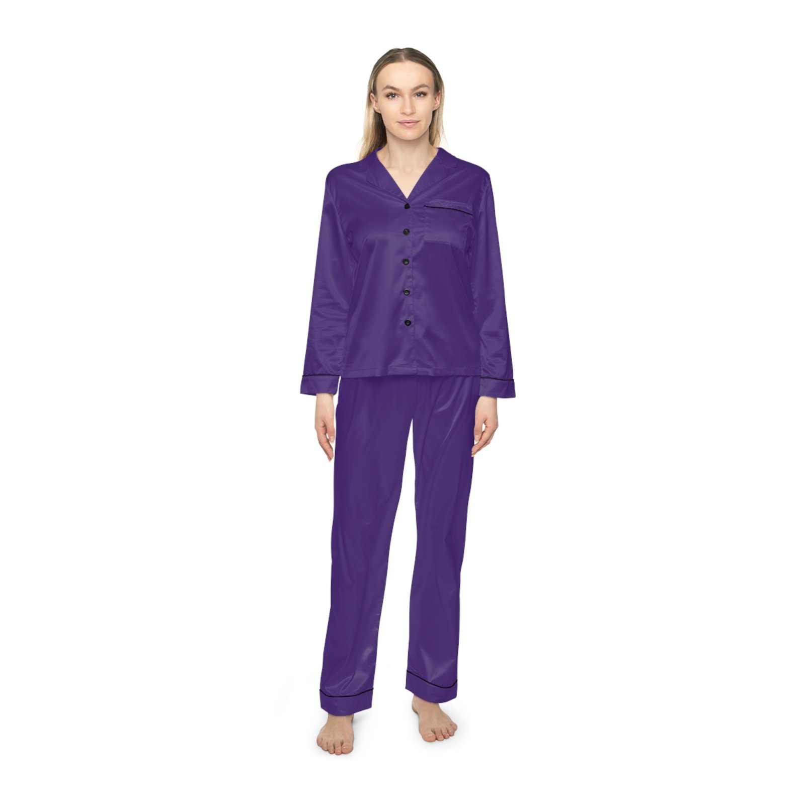 Women’s Satin Pajama Set – Long Sleeve Sleepwear - Image 9